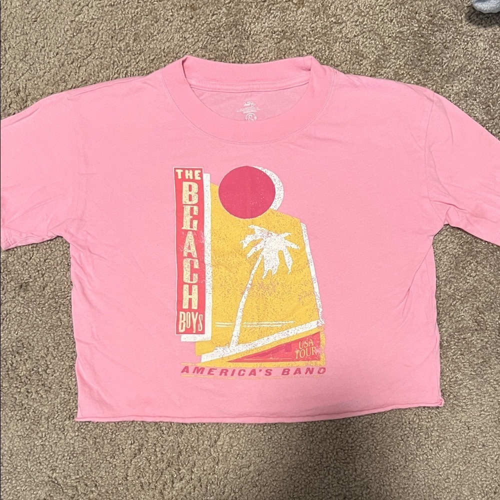 Pink The Beach Boys Kids Cropped T-Shirt Size 8/10